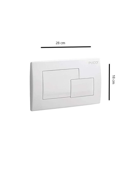 Placca di scarico Pucci doppio tasto serie ECo2 cod. 8000510 Bianca - Kallea