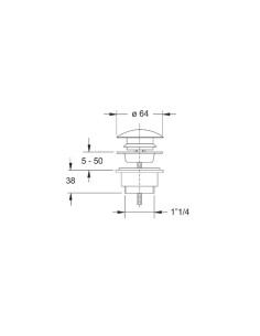 Piletta click clack Bonomini lavabo-bidet in ottone cromato Attacco piletta 1”1/4, flangia ø 65 mm - Kallea 2