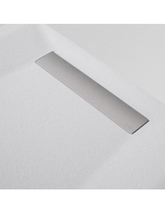 Piatto doccia in Resina Bianca Ultraslim 2,4H cm effetto pietra riducibile su misura serie Zero Plus - Kallea 2