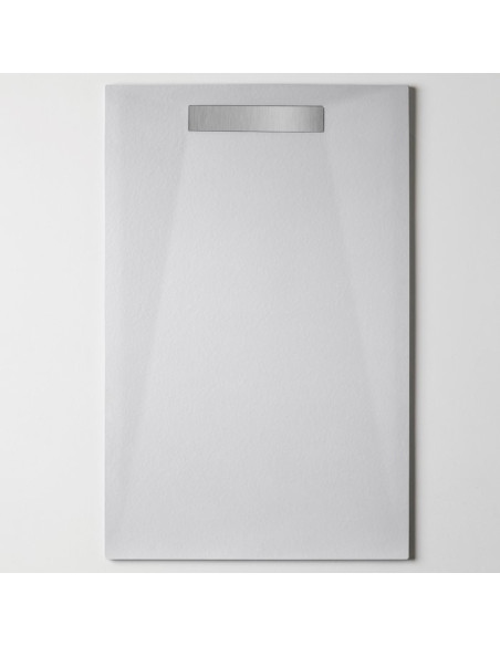Piatto doccia in Resina Bianca Ultraslim 2,4H cm effetto pietra riducibile su misura serie Zero Plus - Kallea