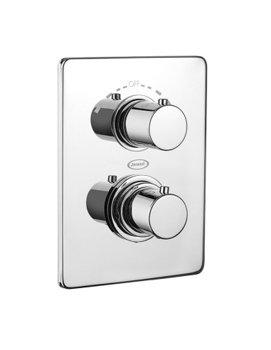 Gruppo incasso doccia Jacuzzi termostatico serie Sunset con rubinetto di arresto e deviatore rotativo 2 uscite 0SU00444JA01 c...