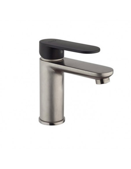 Rubinetto Jacuzzi lavabo serie Borea PW 0BOPW086JA01 NICHEL SPAZZOLATO - NERO OPACO - Kallea