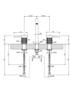 Miscelatore Lavabo medio Gessi serie 316 Cesello 3 fori cod.54412 con flessibili di collegamento - Kallea 2