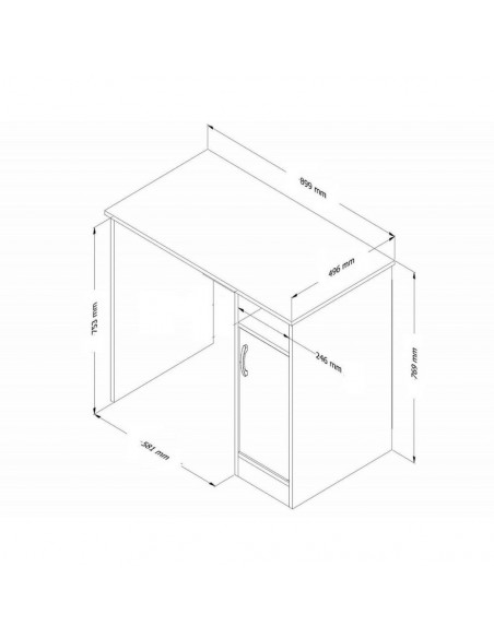 Scrivania bianca 90 cm Subat - Kallea