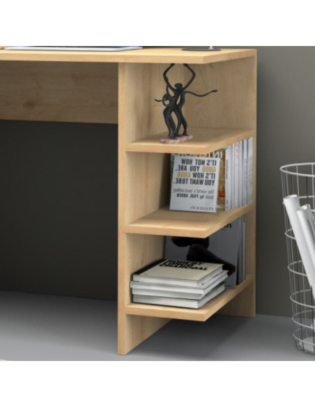 Scrivania rovere con libreria laterale 90x56x74H cm. Delta - Kallea