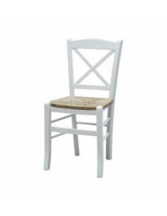 Sedia Borgogna bianco laccato seduta paglia - Kallea 2