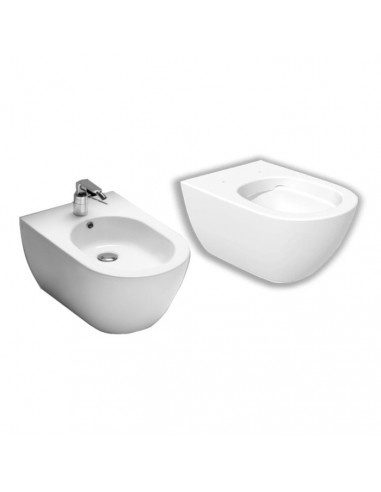 Sanitari sospesi Hatria serie Fusion scarico rimless senza brida con sedile rallentato BIANCO OPACO - Kallea