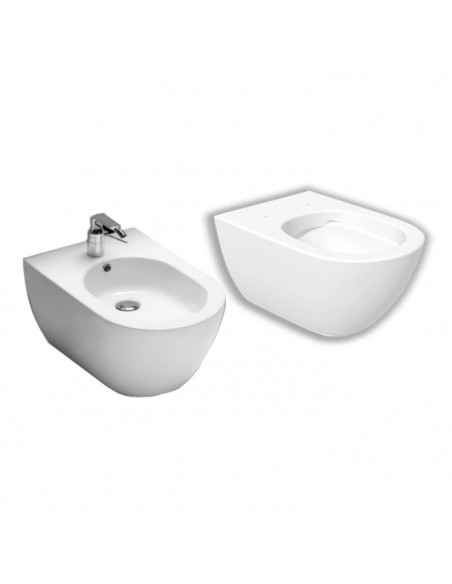 Sanitari sospesi Hatria serie Fusion scarico rimless senza brida con sedile rallentato BIANCO OPACO - Kallea