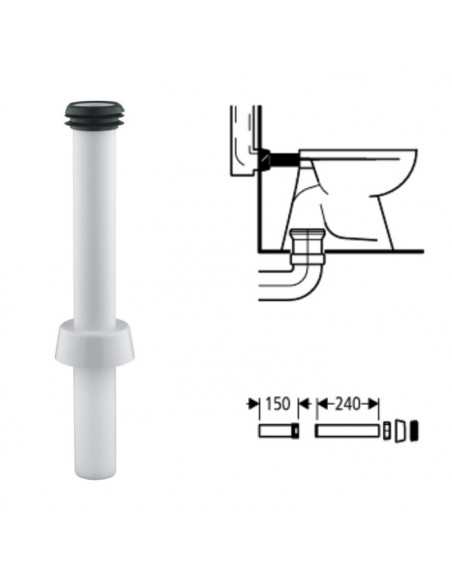 Canotto Grohe collegamento per vaso a scarico pavimento o vaso scarico parete - Kallea