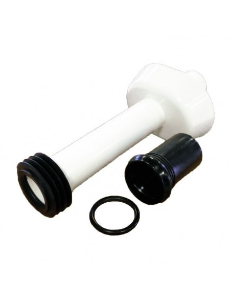 Canotto Tece di collegamento bianco per WC a terra inclusa guarnizione tubo di risciacquo e rosetta diam. 40 mm - Kallea