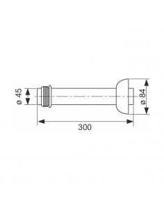 Canotto Tece di collegamento bianco per WC a terra inclusa guarnizione tubo di risciacquo e rosetta diam. 40 mm - Kallea 2