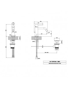Miscelatore GESSI Lavabo Via Tortona con scarico con flessibili di collegamento - Kallea 2
