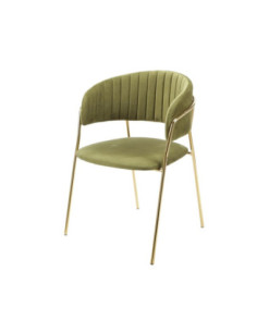 Sedia Key tessuto verde e struttura oro - Kallea 2