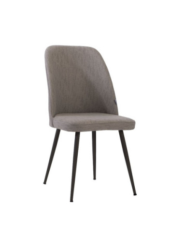 Sedia Flaminia tessuto antimacchia grigio gambe nere - Kallea
