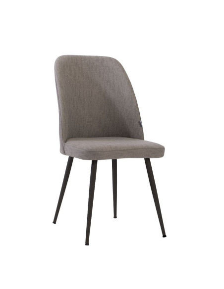 Sedia Flaminia tessuto antimacchia grigio gambe nere - Kallea