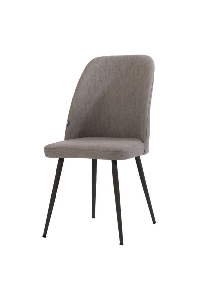 Sedia Flaminia tessuto antimacchia grigio gambe nere - Kallea