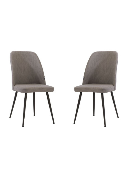 Sedia Flaminia tessuto antimacchia grigio gambe nere - Kallea