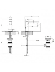 Miscelatore GESSI Lavabo Via Manzoni con scarico con flessibili di collegamento - Kallea 2