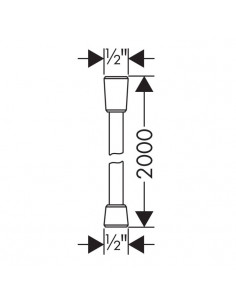 Flessibile Hansgrohe Isiflex doccia 200 cm cromo liscio - Kallea 2
