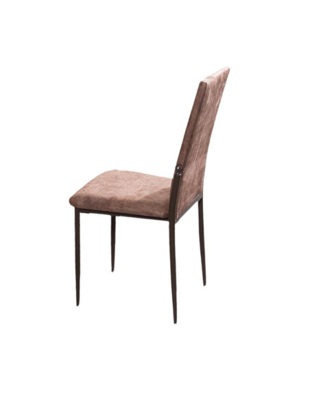 Sedia imbottita C669 tessuto marrone - Kallea