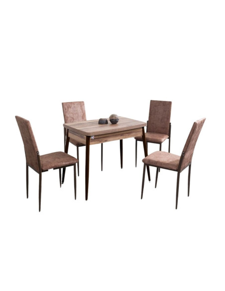 Sedia imbottita C669 tessuto marrone - Kallea