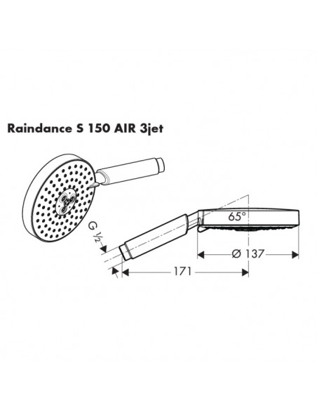 Set Hansgrohe doccia Raindance Rainbowset saliscendi + doccino + flessibile 0,90 m - Kallea