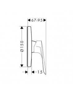 Rubinetto incasso Hansgrohe doccia Logis E parte interna + esterna cromo - Kallea 2
