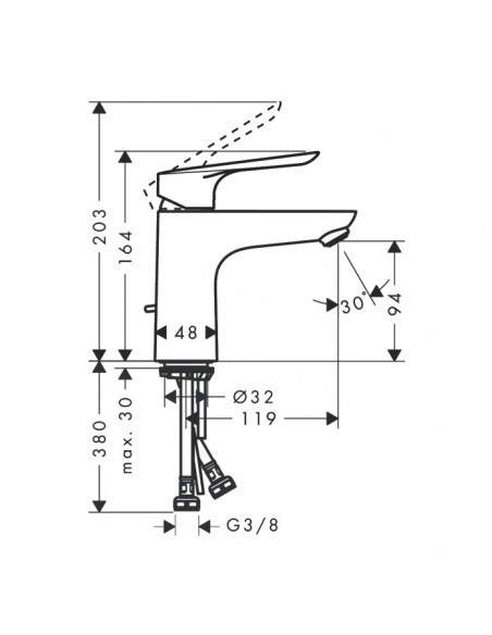 Miscelatore Hansgrohe lavabo monocomando Logis E con piletta cromo - Kallea