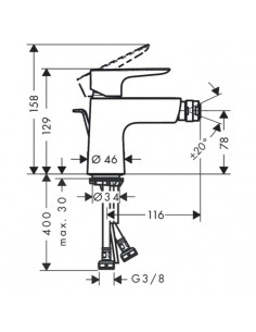 Miscelatore Hansgrohe bidet monocomando Talis E con piletta - Kallea 2