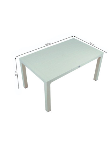 Tavolo Wood bianco polipropilene 150x90 - Kallea