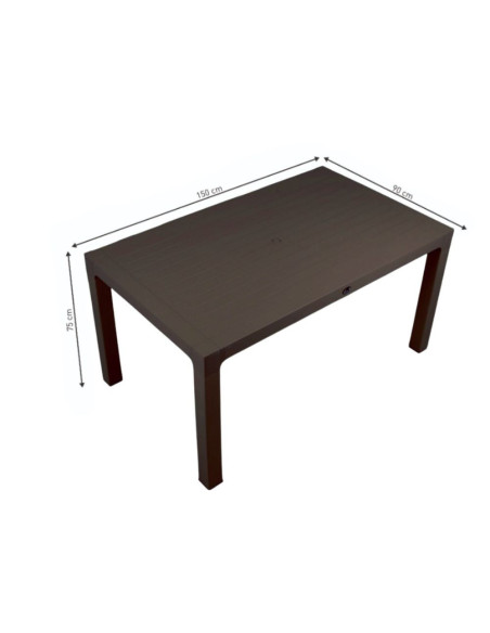 Tavolo Wood brown polipropilene 150x90 - Kallea