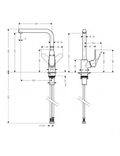Miscelatore Hansgrohe Cucina Focus M41 monocomando 280 1Jet - Kallea 2