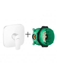 Rubinetto Hasgrohe doccia Talis E 1 via parte interna - esterna bianco opaco - Kallea