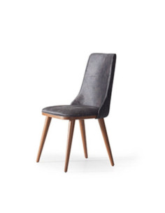Sedia Diana vellutino antracite e gambe noce - Kallea 2