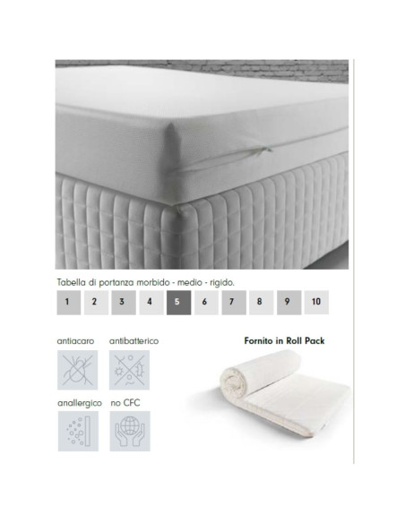Materasso singolo Gravity antibatterico sfoderabile H 15 cm. - Kallea