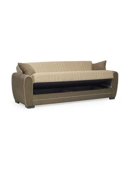 Divano letto contenitore Pelin 156x87x85H 2 posti caffè - Kallea