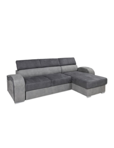 Divano letto Megan penisola reversibile grigio 266X100 - Kallea