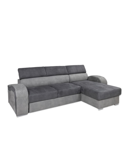 Divano letto Megan penisola reversibile grigio 266X100 - Kallea
