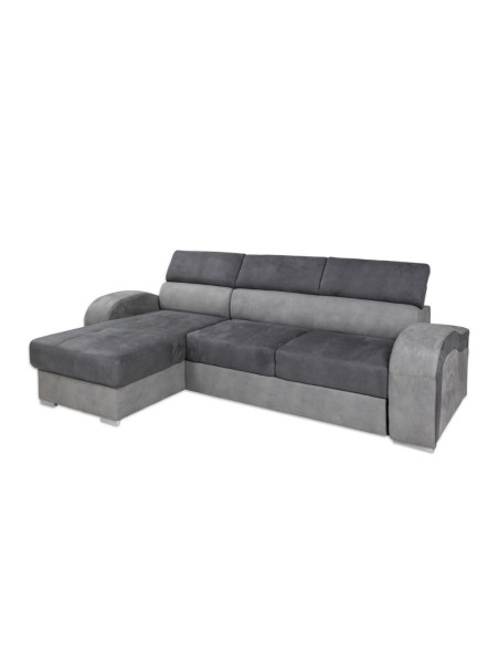 Divano letto Megan penisola reversibile grigio 266X100 - Kallea