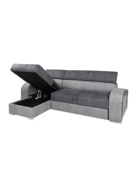 Divano letto Megan penisola reversibile grigio 266X100 - Kallea