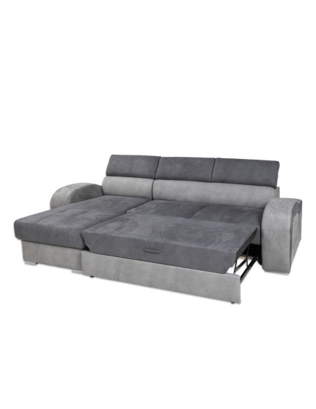 Divano letto Megan penisola reversibile grigio 266X100 - Kallea