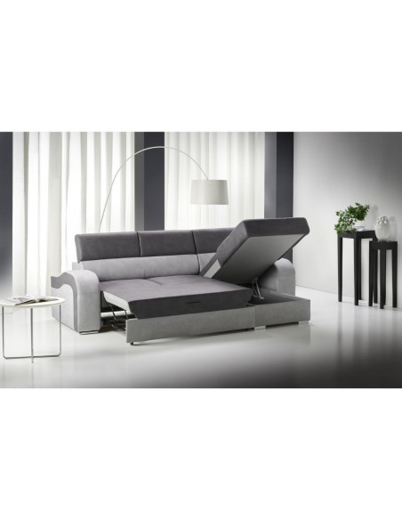 Divano letto Megan penisola reversibile grigio 266X100 - Kallea