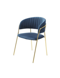 Sedia Key tessuto blu navy e struttura oro - Kallea 2