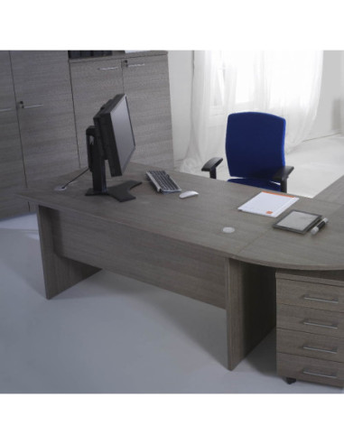 Scrivania per ufficio Larix 180x80 cm rovere grigio - Kallea
