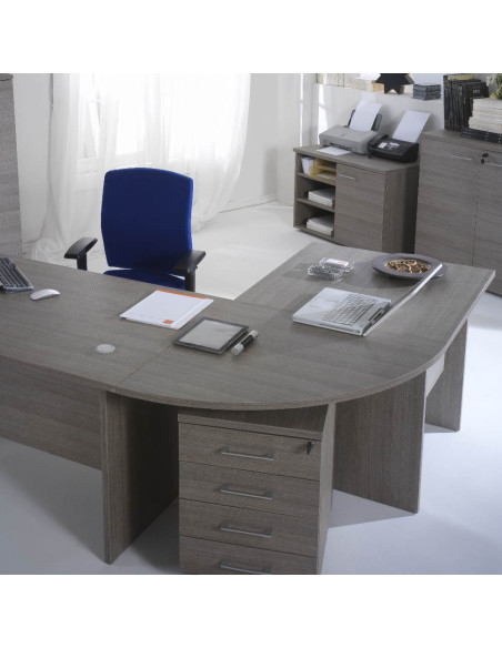 Scrivania per ufficio Larix 180x80 cm rovere grigio - Kallea
