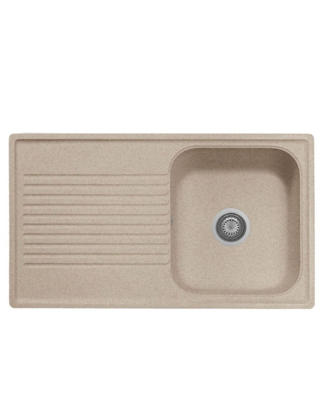 Samet Lavello 86x50 Granitovero861vavp reversibile 1 vasca gocciolatoio avena - Kallea