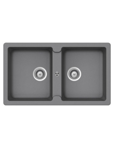 Samet Lavello 86x50 Granitovero862v 2 vasche croma - Kallea