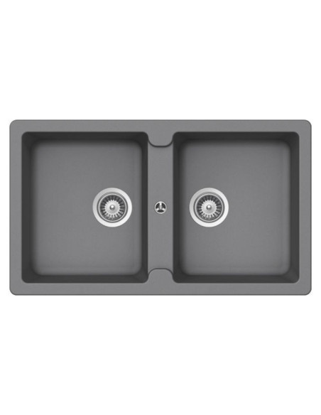 Samet Lavello 86x50 Granitovero862v 2 vasche croma - Kallea