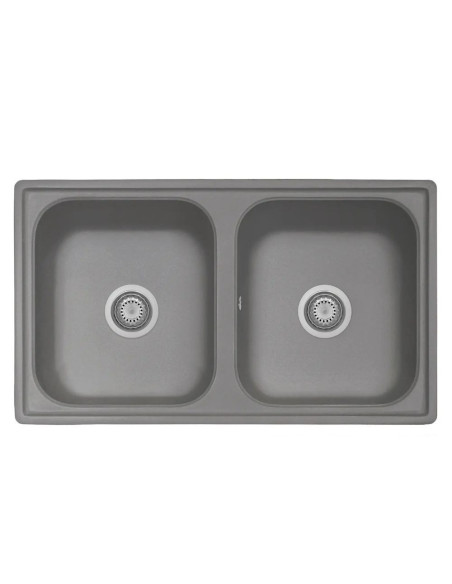 Samet Lavello 86x50 2 vasche Granitovero862vcrp croma - Kallea