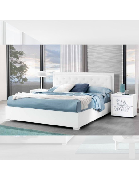 Camera da letto Marianna bianco neve con serigrafie glitter - Kallea